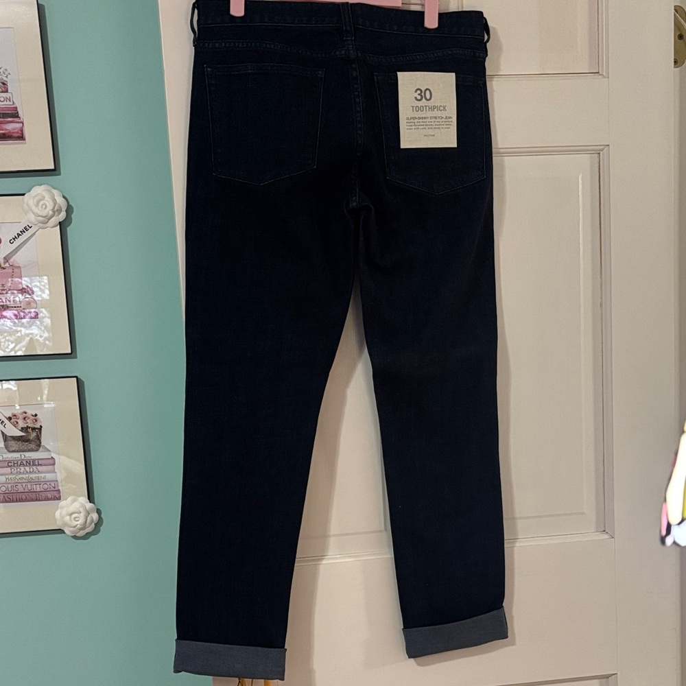 J. Crew Women’s Toothpick Stretch Denim Indigo Jeans - Picture 3 of 5